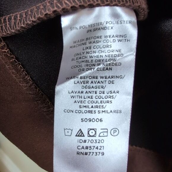 Ann Taylor Faux Suede Brown Sleeveless Dress Gold Zipper Pockets Size 14P - Picture 7 of 10